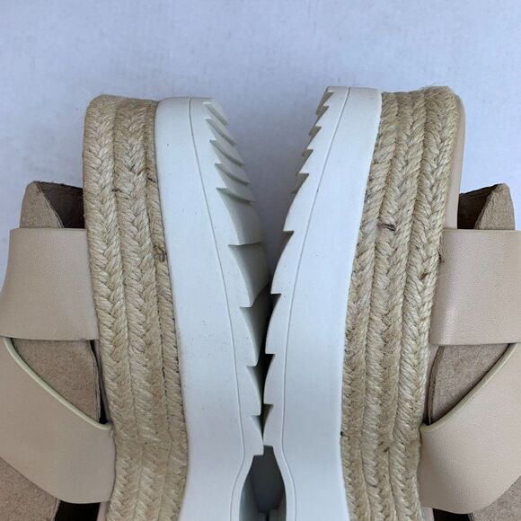 Marc Fisher Womens Zarita Leather Strappy Espadrilles Sz 11M in Cream - Picture 9 of 13